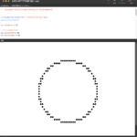 ASCII ARTで円を線で描く